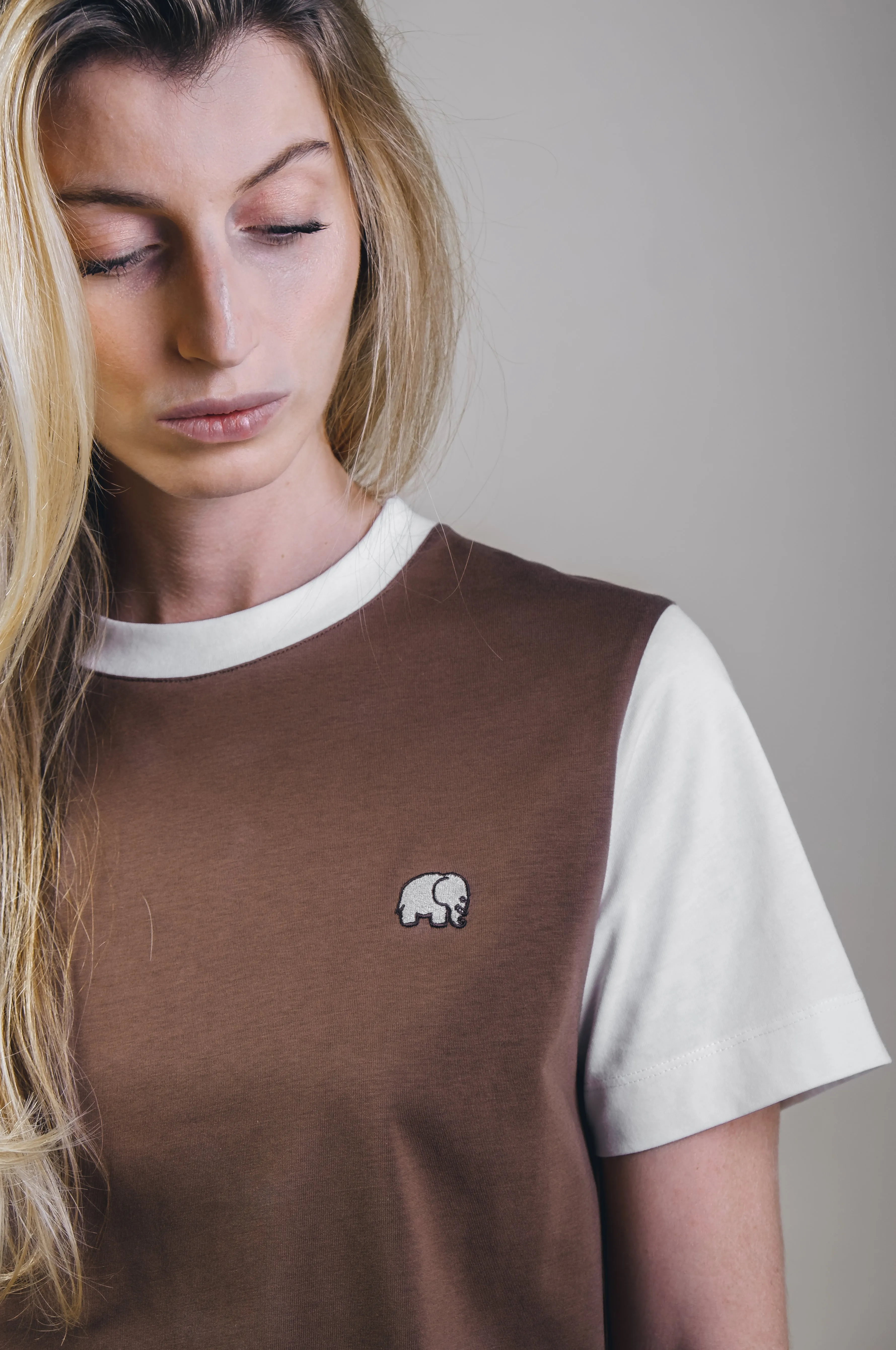 Women's Color Block T-Shirt Cocoa Brown