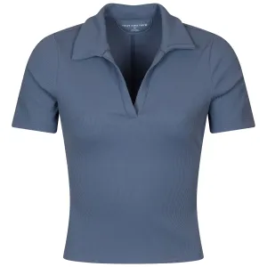 Womens Moveknit V-Neck Polo Moonlight Blue - AW24