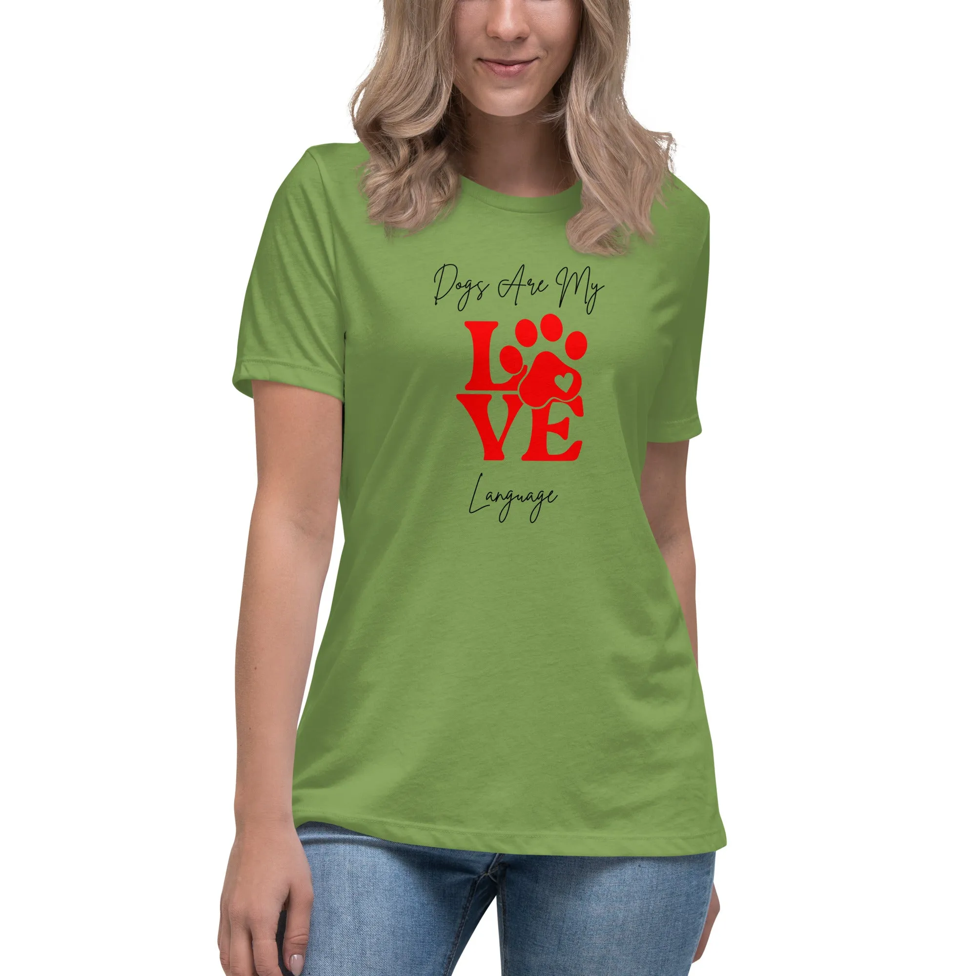 Women's Premium Cotton Relaxed T-Shirt - Dogs Are My Love Language