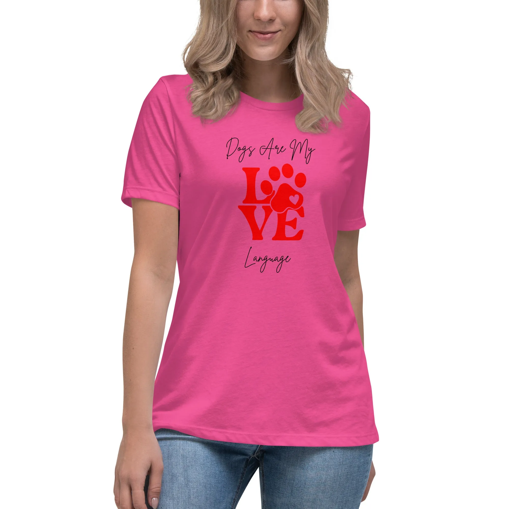 Women's Premium Cotton Relaxed T-Shirt - Dogs Are My Love Language