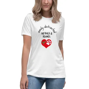 Women's Premium Cotton Relaxed T-Shirt - Easily Distracted By Dogs & Plants