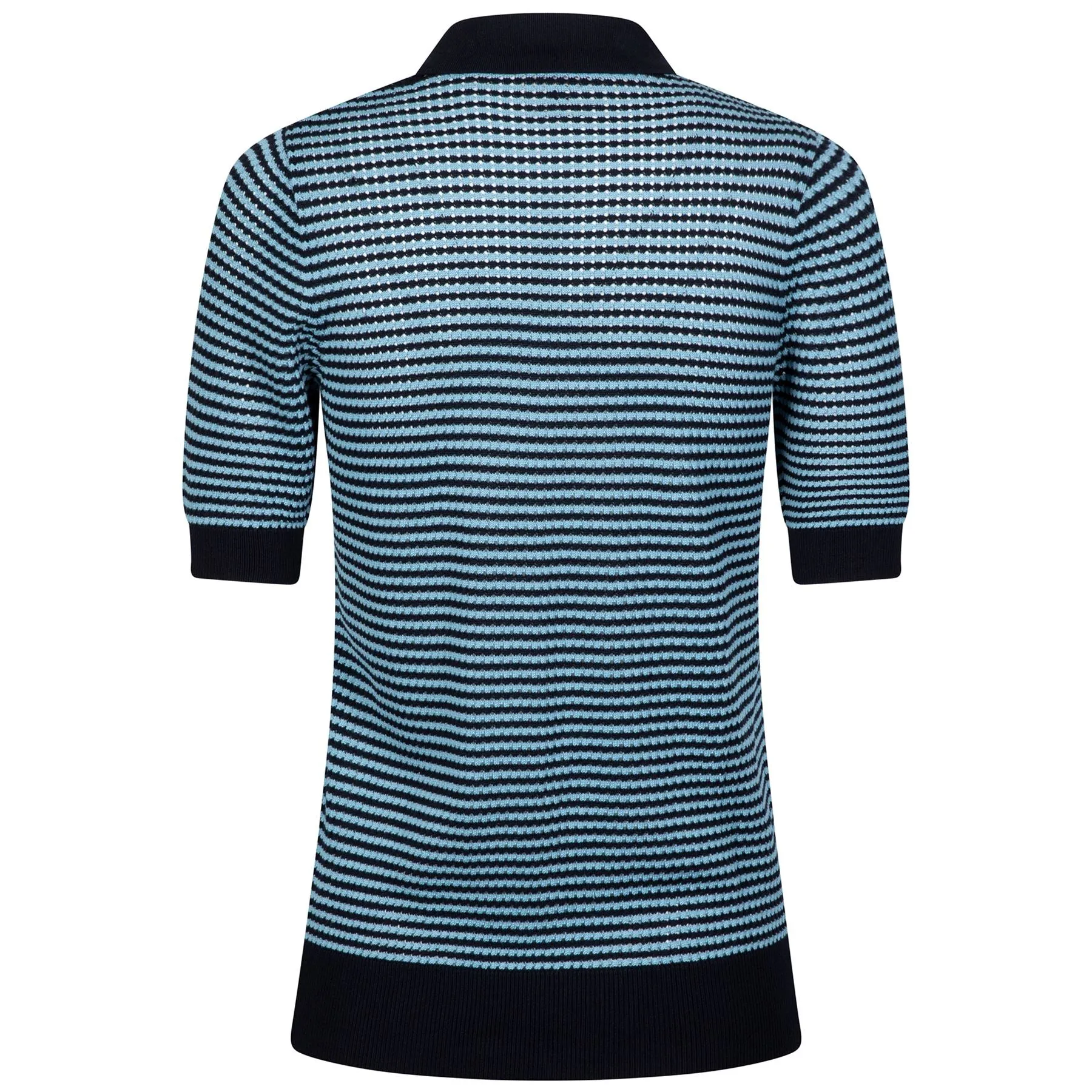 Womens Textured Knit Polo Navy - SS23