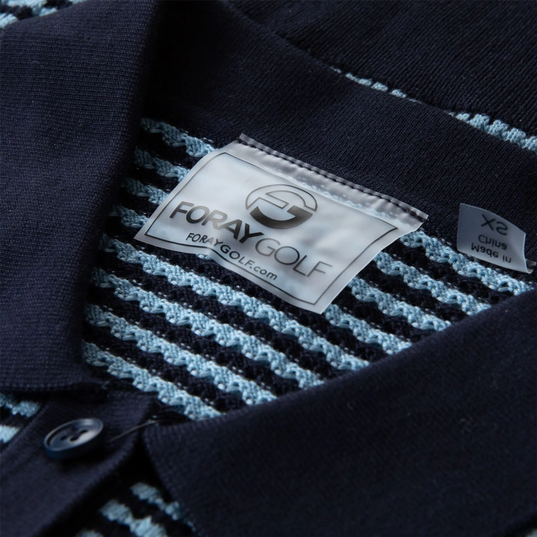 Womens Textured Knit Polo Navy - SS23