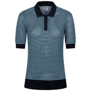 Womens Textured Knit Polo Navy - SS23