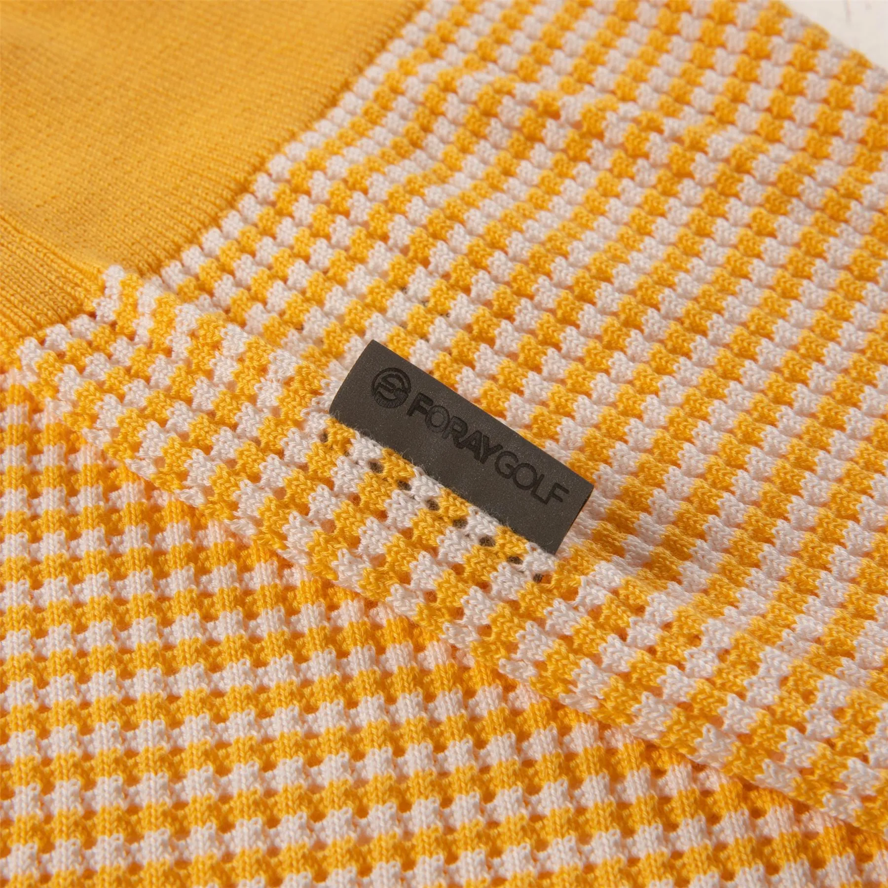 Womens Textured Knit Polo Yellow - SS23