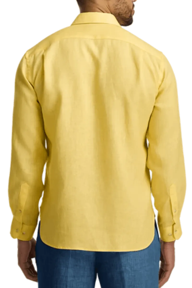 Yellow Linen Classic Solid Shirt